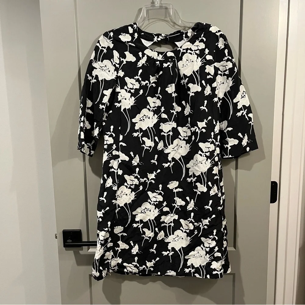 Kate Spade Size 6 Florence Broadhurst Dorothy Silk Dress 3/4 Sleeve Open Back